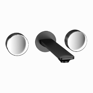 Picture of Exposed Part Kit of In-wall 3-Hole Basin Mixer - Lever: Black Chrome | Body: Black Matt