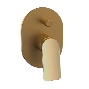 Picture of Single Lever In-wall Diverter - Lever: Gold Bright PVD | Body: Gold Matt PVD