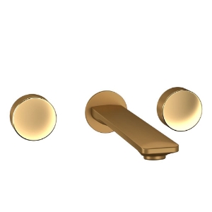Picture of Exposed Part Kit of In-wall 3-Hole Basin Mixer - Lever: Gold Bright PVD | Body: Gold Matt PVD