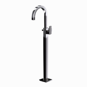 Picture of Kubix Prime Exposed Parts of Floor Mounted Single Lever Bath Mixer - Black Chrome